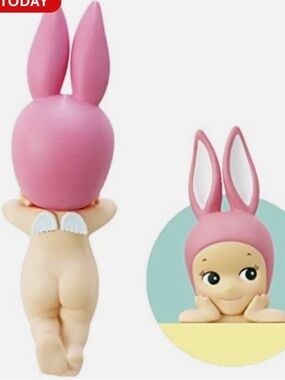 Pink Bunny-Ear Kids Figurine Toy - Cute Collectible